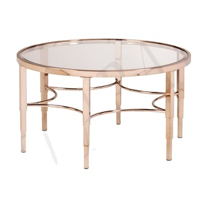 Modern Stainless Steel Shiny Rose Gold Coffee <b>Table</b> Luxury Home Bedroom Interior with Easy Light Shift Feature - Product Image 1