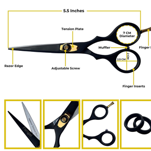 Professional Salon Hair Cutting <b>Barber</b> Scissors 6CR13 Stainless Steel Sharp <b>Blade</b> Long Handle Right-Handed High Quality - Product Image 5