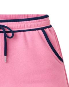 Shorts en molleton de coton personnalisés pour femmes, rose et bleu marine contrastés, taille élastique, décontractés, pour l'été, vêtements de détente, fabricant sur mesure - Product Image 6