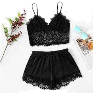 Hot Sale Women's Girls' Soft Breathable Satin <b>Lingerie</b> Pajamas Set Drawstring Closure for All Seasons-Nightwear Sleepwear Shorts - Product Image 5