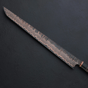 Hot Selling Premium Copper Damascus Slicing Knife with Extended Straight Edge Blade Resin Grip Hunting & <b>Camping</b> <b>Kitchen</b> Cutting - Product Image 4