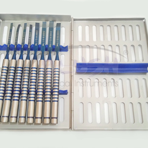 8-Piece Steel and Stainless Steel Dental Implant Chisel Set Manual Instrument with Cassette Dental Implant By <b>Blush</b> Surgical - Product Image 3