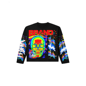 Camisetas de algodón oversize de estilo urbano personalizadas con lavado ácido, vintage, de gramaje pesado, con pedrería, corte holgado y gráficos para hombre - Product Image 2