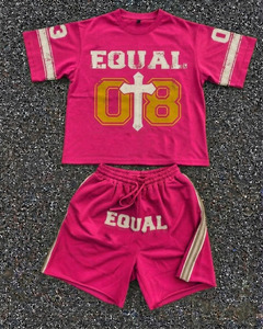 CLOVIX SPORTS Men Streetwear Short Set Summer Cotton T <b>Shirt</b> And Shorts Casual Two Piece Fashion Clothing OEM - Product Image 5