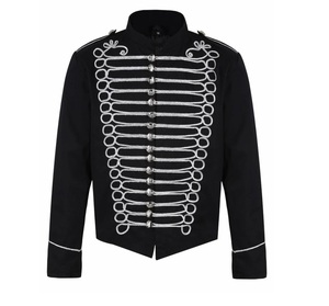 Chaqueta de algodón estilo Hussar Steampunk Gótico en rojo y dorado con logotipo personalizado para festivales de música - Todas las tallas - Product Image 4