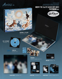 MEOVV BITE NOW 2º Álbum EP [Versión ANGEL] Photobook con CD, 2 Photocards, Tarjeta Rasca y Gana, Clip para Papel, Paquete de Pegatinas, Póster Plegable (DDI RO RI) - Product Image 2