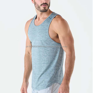 Débardeurs de sport personnalisés pour hommes, séchage rapide, respirant, en polyester et coton tricoté, vêtements de sport grande taille, équipement de fitness, prix abordable - Product Image 2