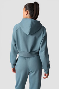 <b>Top</b> Selling Custom Logo <b>Crop</b> Hoodie & Jogger 2 Piece <b>Set</b> Women's Tracksuits Cotton Flecce Breathable Gym wear Women's Sweatsuits - Product Image 2