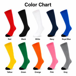 Red <b>Knee</b> <b>High</b> Socks Solid Color Knitted Regular Style for Sports - Product Image 4