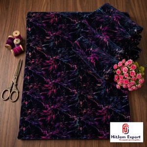 Luxury Multicolor Foil Printed Velvet Fabric Premium Fashion Dress Apparel Home Decor Textile OEM ODM Custom Fabric Manufacturer - Product Image 6