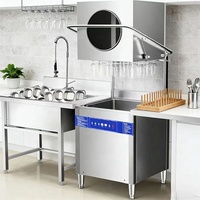 Lave-vaisselle à capot monotrou pour restaurant, économique, équipement de cuisine