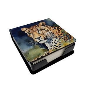 Portablocco in Pelle PU con Motivo Leopardato, Design Artistico, Accessorio da Scrivania e Regalo per l'Ufficio, Magnete per Frigorifero per Organizzazione e Stile - Product Image 1
