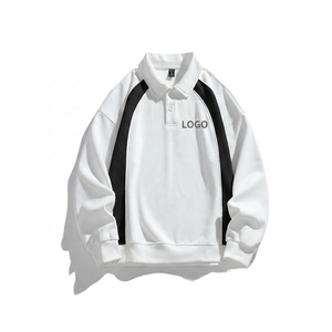 Mens Spring Sporty Fashion Solid Casual Printed Hoodie Custom <b>Jersey</b> Polyester/Cotton V-neck Button Design 350g - Product Image 4