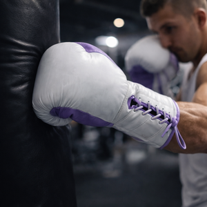 Guantes de Kick Boxing MMA Hechos a Medida, Ligeros, de Cuero Vacuno, con Cordones, Impermeables, Transpirables, para Entrenamiento Profesional - Product Image 2