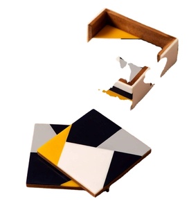 Incrustation en résine et os de qualité supérieure, incrustation de nacre, sous-verre de service, Design classique, sous-verres d'incrustation d'os - Product Image 2