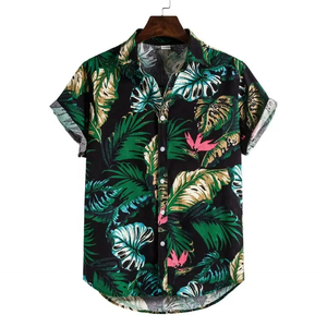 Camisa Hawaiana de Manga Larga para Hombre, Informal, de Verano, Tejida, Estampada, con Parches, para Vacaciones en la Playa, con Botones, de Secado Rápido - Product Image 3