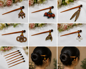 Accessoires pour cheveux en bambou durables, bâtonnet à chignon fait main pour filles, épingle à cheveux en bambou de qualité supérieure, outil de coiffage naturel pour cheveux - Product Image 1