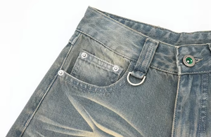Shorts en jean décontractés et respirants pour hommes, style streetwear d'été, coupe droite, par des fabricants sur mesure - Product Image 2