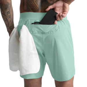 2 in 1 Men's Casual Training Shorts Drawstring Mid Breathable Solid Running Jogging Gym Workout <b>Pants</b> <b>Boxer</b> Shorts - Product Image 4