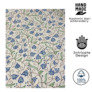 Cubrecama de Algodón Bordado con Diseño Floral Cachemirí, Hecho a Mano, Lavable, Duradero y Ecológico, Decoración para el Hogar - Product Image 2