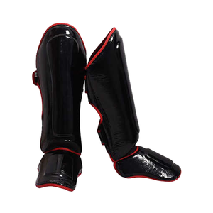 Customized High Quality PU Leather <b>Shin</b> Pads for Boxing <b>MMA</b> Martial Arts with Logo Leg <b>Guards</b> and Warmers for Protection - Product Image 1