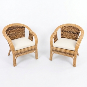 Nouvel ensemble de chaises en rotin à bras courbes, style moderne et minimaliste, en bois écologique, pour jardin, terrasse, salon, meubles de jardin, table basse - Product Image 1
