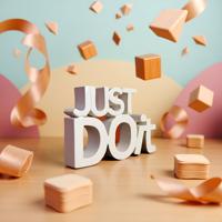 Étagère décorative élégante en bois d'ingénierie peint en blanc, avec sculpture sur bois artistique, écologique, pour bureau créatif, idéale pour la retraite, 'Just Do It'