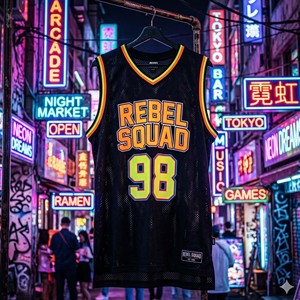 เสื้อบาสเก็ตบอลทรงโอเวอร์ไซส์ ผ้าถัก สปอร์ต สตรีทแวร์ผู้ชาย สีสันปรับแต่งได้ ผ้าฝ้าย 100% ระบายอากาศ แห้งเร็ว แขนสั้น - Product Image 4