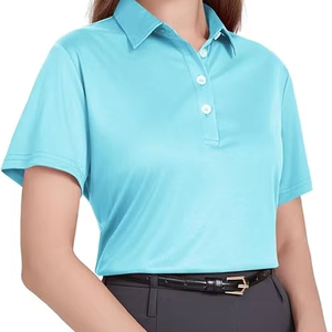 เสื้อโปโลผู้หญิงแบบ OEM สั่งทำพิเศษ แขนสั้น ทรงปกติ ระบายอากาศได้ดี ผ้าถัก โพลีเอสเตอร์ 100% สวมใส่สบายๆ สำหรับฤดูใบไม้ผลิและฤดูร้อน สีพื้น - Product Image 1