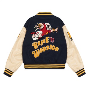 2025 personnalisé PU cuir manches Letterman hommes université veste décontracté hiver Style brodé Patchwork motif fabricant direct - Product Image 4