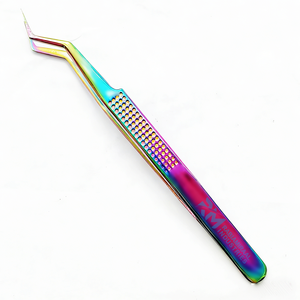 Ensemble de pinces à épiler pour extensions de cils RMI de haute qualité, durables, en acier inoxydable, avec pointe lisse, couleurs plasma bleu/noir/or/multicolore/rose/or/argent - Product Image 4