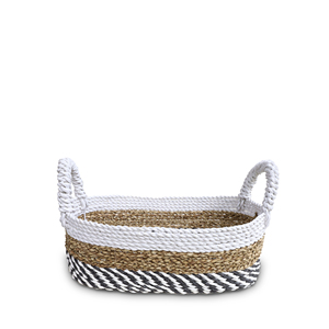 Panier de rangement multifonctionnel rectangulaire moderne en jonc de mer, 3 couleurs, écologique, avec poignée, pour le rangement des jouets - Product Image 1