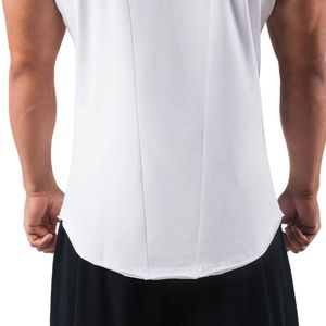 Camiseta Blanca de Cuello Redondo para Hombre, Algodón Premium, Dobladillo Curvo, Corte Atlético, Estilo Casual, Ropa Deportiva, Prenda Superior - Product Image 5
