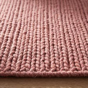 Elegant Blush <b>Pink</b> Solid Color Wool Area Rug, Modern Handwoven <b>Braided</b> Textured Loop Pile Floor Covering for Living Room Bedroom - Product Image 6
