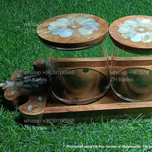 Collection de pots en acrylique Arabian Nights avec plateau d'incrustation de vadrouille en bois personnalisé pour les cadeaux de l'Aïd - Product Image 6