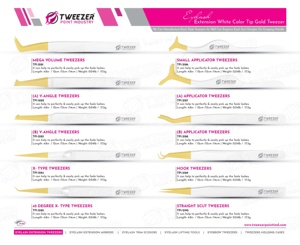 แหนบปลายสีขาวปลายทองแหนบต่อขนตาเป็นมิตรกับสิ่งแวดล้อมทำจากสเตนเลสที่มีโลโก้ของคุณเอง - Product Image 6