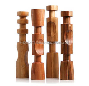 Portavelas de madera natural, perfecto para decoración orgánica, muestra hermosas variaciones de textura de madera - Product Image 1