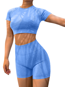 Conjunto Deportivo para Mujer, Estilo Nuevo, Color Sólido, Cintura Alta, para Yoga y Fitness, Venta al Por Mayor - Product Image 4