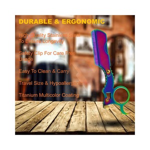 Rasoir de barbier classique multicolore en acier inoxydable de 4,8 pouces pour hommes, rasoir droit à lame coupante pour visage et barbe, contrôle par les doigts pour un rasage précis - Product Image 4