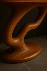 Mesa de madera maciza natural hecha a mano, mesa de entrada moderna para el hogar, sala de estar, mesa de consola de madera maciza curvada - Product Image 4