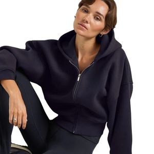 Custom Women Fleece Hoodie <b>Navy</b> Blue Oversized Pullover Sweatshirt Long Sleeve Casual Streetwear Warm Soft Hooded <b>Top</b> OEM - Product Image 4