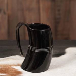 Mug en corne artisanal imperméable de forme naturelle, taille L, pour décoration de fêtes et cadeau d'affaires - Product Image 4