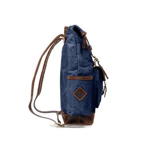 Genuine Leather Canvas Water Resistant <b>Backpack</b> Daily <b>Travel</b> School Laptop <b>Bag</b> with Custom Logo Factory LCB-0027 - Product Image 5