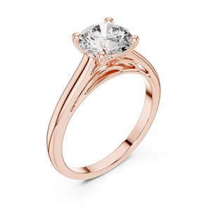 Bague de Fiançailles Solitaire Ronde en Diamant de 1,50 Carat en Or Rose 18K avec Sertissage Collet – Vente en Gros Fournisseur - Product Image 5