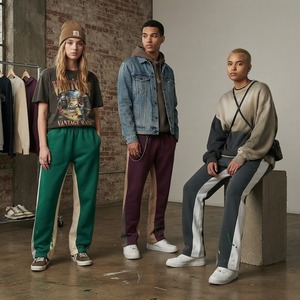 Pantalon de survêtement pour homme à blocs de couleur avec bande latérale, taille élastique, décontracté, pour l'automne, en coton et fibre de bambou, respirant, tricoté - Product Image 4