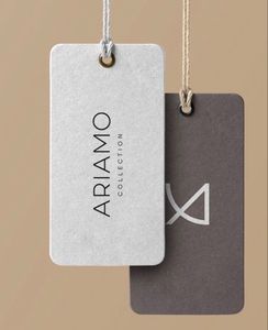 Etiquetas de Papel Ecológicas de la Colección Ariamo, Etiquetas Redondas Elípticas para Prendas, Impresión por Transferencia de Calor, Impresión Digital, Corte Láser - Product Image 1