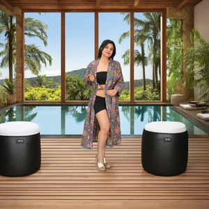 Bata de Baño de Verano para Mujer 100% Algodón, Suave, de Secado Rápido, Cuello en V, Cierre con Cordón, Larga, de Manga Larga, Estilo Kimono, Cómoda - Product Image 1