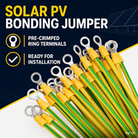 FYX Solar-PV-Erdungskabel 2,5mm² 4mm² 6mm² Gelb-Grün Kupfer-Verbindungskabel M5 M6 M8 Ringklemmen für Solarmodule
