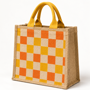 Bolsa de Yute Promocional, Yute Natural con PP, 21 x 23 x 15 cm, Impresión a 2 Colores en Ambos Lados, Asa de Cinta de Algodón, Logotipo Personalizado, Venta al Por Mayor - Product Image 6