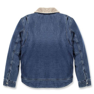 <b>Men's</b> Vintage Wash Denim <b>Jacket</b> with Sherpa <b>Shearling</b> Collar Breathable Multi Pocket Snap Button Winter Denim <b>Jacket</b> - Product Image 5